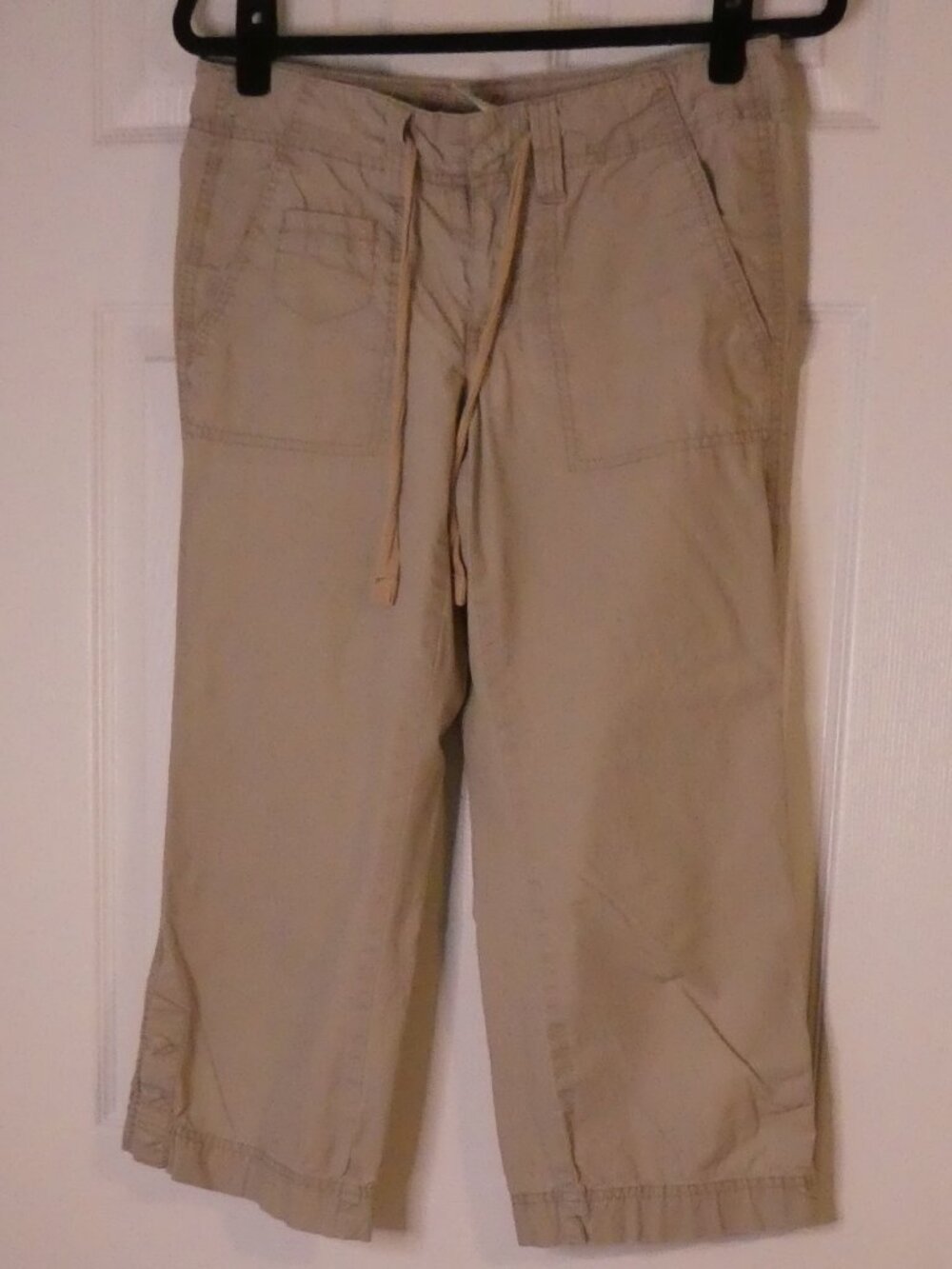 JACOB CONNEXION Tan Cargo Capri Cotton Pants Drawstring Waist - Size 5/6